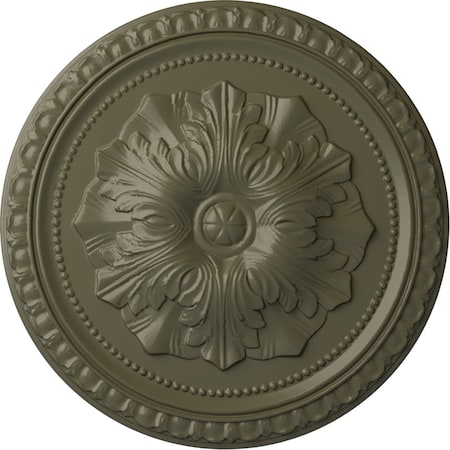 Ekena Millwork Richmond Ceiling Medallion (Fits Canopies up to 2 5/8"), Hnd-Painted Painted Turtle, 18"OD x 1 3/8"P CM18RIPTF
